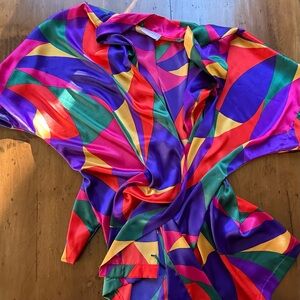 Beth Michaels Multicolor Abstract Robe